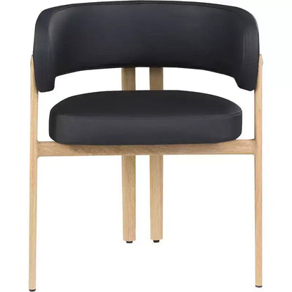 Meridian Furniture, Sedia da pranzo Gideon in pelle vegana nera, Set da 2