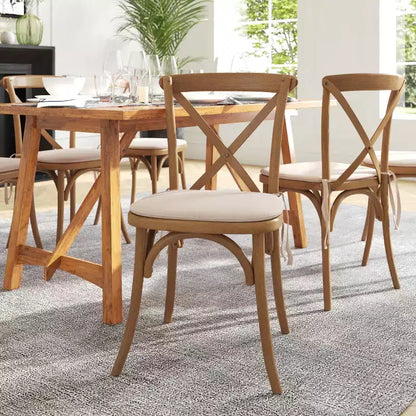Chaise empilable en bois à dossier croisé Flash Furniture série HERCULES avec coussin