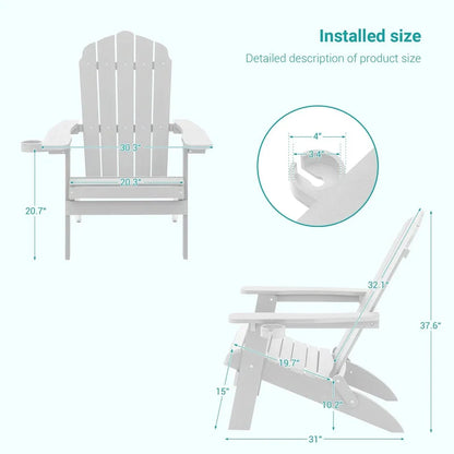 Bonosuki Set di 2 sedie Adirondack pieghevoli per patio e braciere