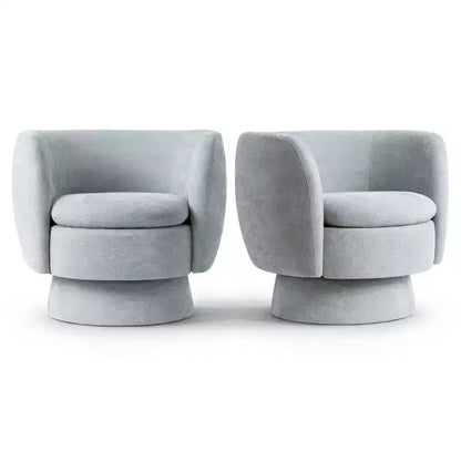 Lot de 2 fauteuils pivotants modernes avec revêtement en tissu, fauteuil lounge pivotant à 360° pour salon, chambre à coucher - Panipeachy