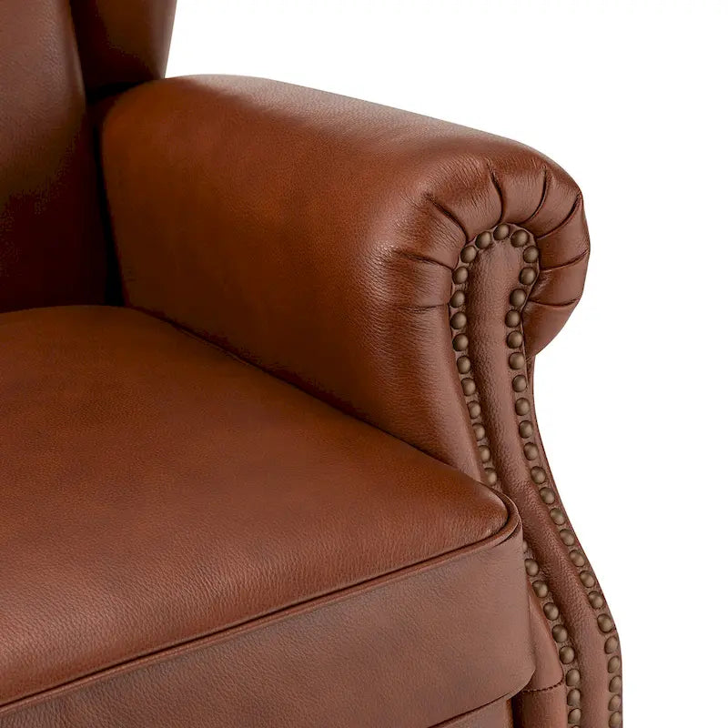 Fauteuil en cuir classique Alex avec clous décoratifs par HULALA HOME