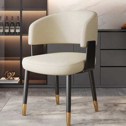 Sedia da pranzo moderna glamour rivestita in pelle