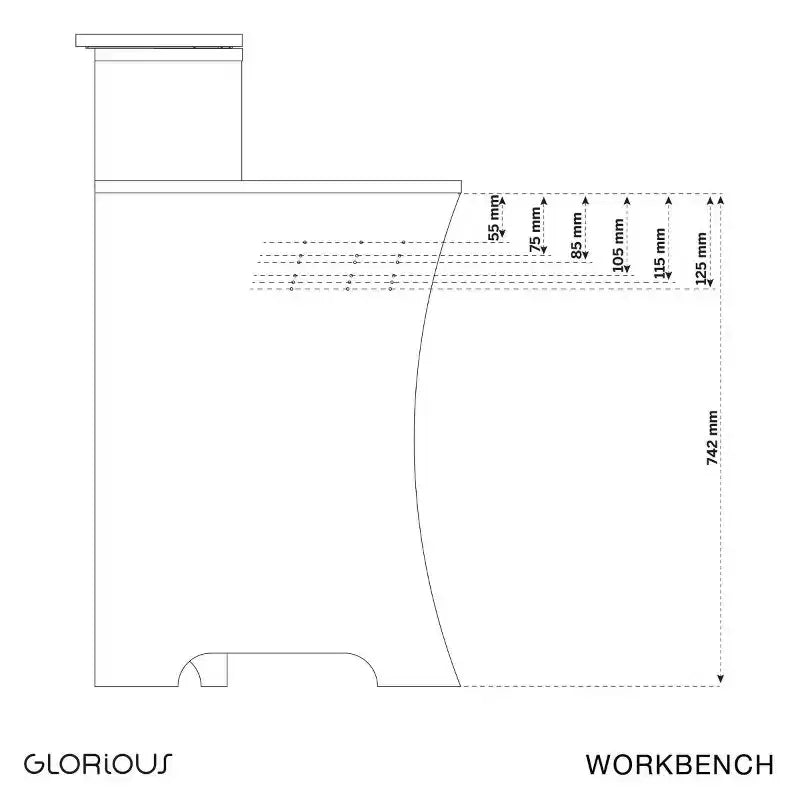 Glorious Workbench Studio Desk, Nero