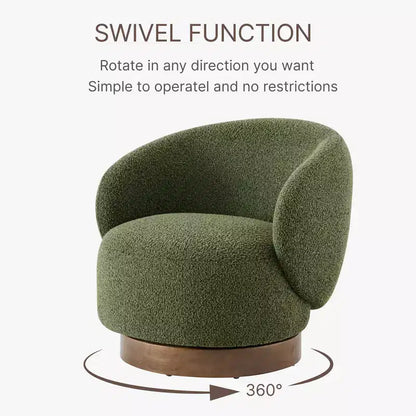 Fauteuil d'appoint pivotant Spruce&Spring en tissu avec base en bois