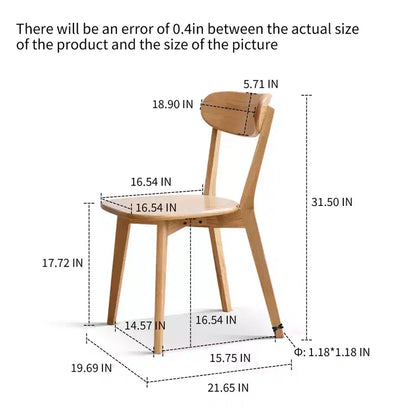 MAYEERTY Set di 4 Sedie da Pranzo in Legno Massello, Sedie in Legno Naturale per Cucina, Sala da Pranzo, Salotto