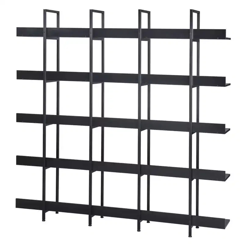 Étagère de style industriel vintage Whisen avec cadre en métal et panneau MDF, bibliothèque ouverte pour le bureau à domicile