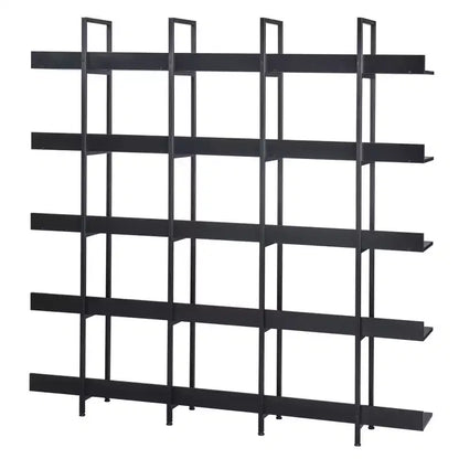 Étagère de style industriel vintage Whisen avec cadre en métal et panneau MDF, bibliothèque ouverte pour le bureau à domicile
