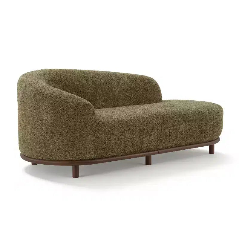 ModernLuxe Chaise Longue, Divano Moderno Metà Secolo con Struttura in Legno di Gomma, Daybed Orientato a Sinistra per Soggiorno