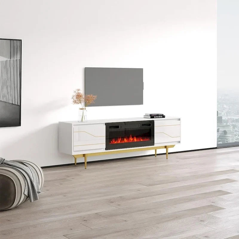 Porta TV con camino Maze BL-EF