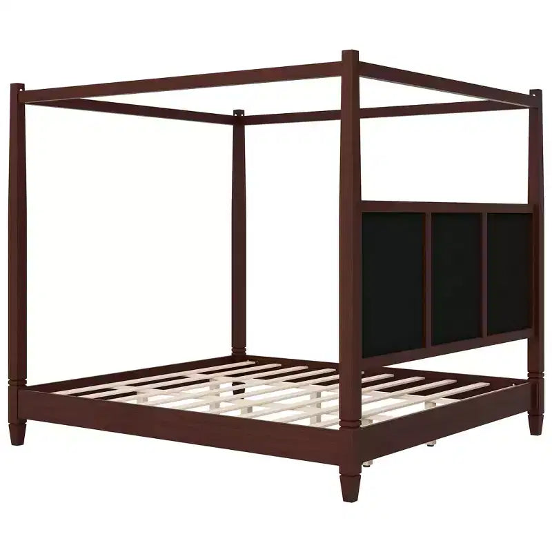 Letto a baldacchino con testiera imbottita