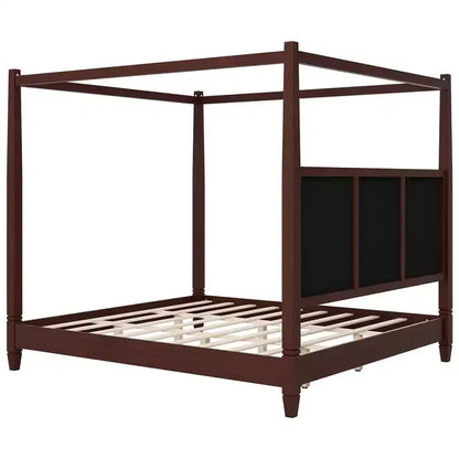 Letto a baldacchino con testiera imbottita