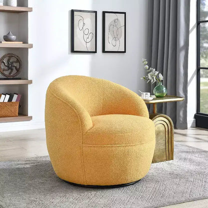 Fauteuil baril pivotant Roundhill Furniture Galleria 360 en similicuir sherpa
