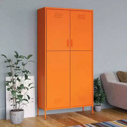 Guardaroba rettangolare grande in acciaio verniciato a polvere arancione