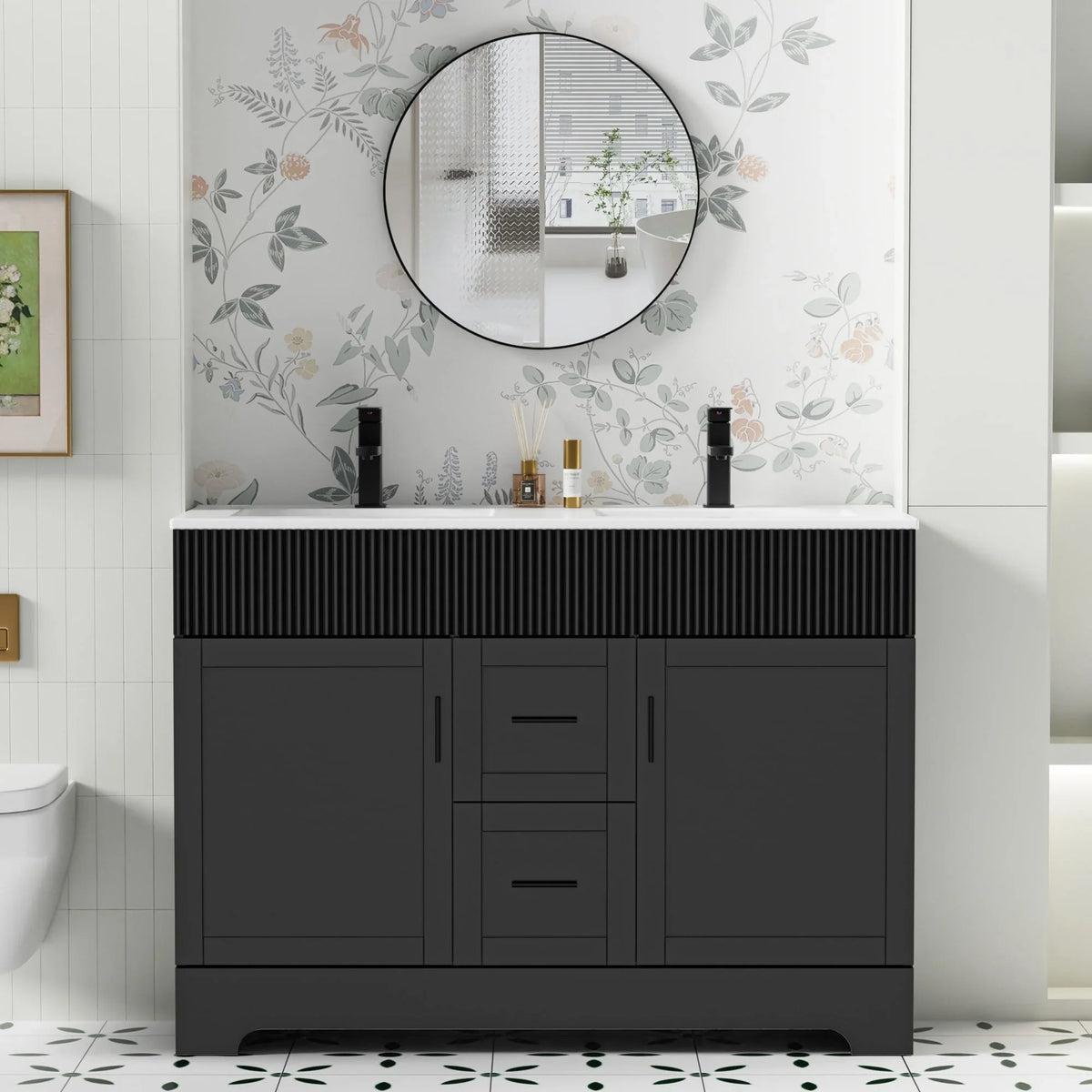 Mobile bagno 30/36/48 Wavy Line con lavabo e rubinetto