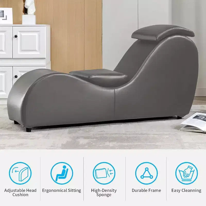 Chaise longue da yoga da 60 pollici con cuscino poggiatesta regolabile