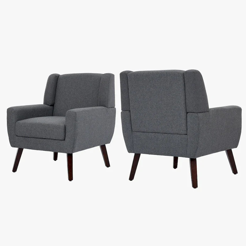 Fauteuil d'appoint en lin, à oreilles, lot de 2
