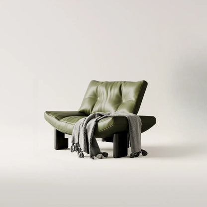 Fauteuil d'appoint contemporain en chenille noire capitonnée sans accoudoirs