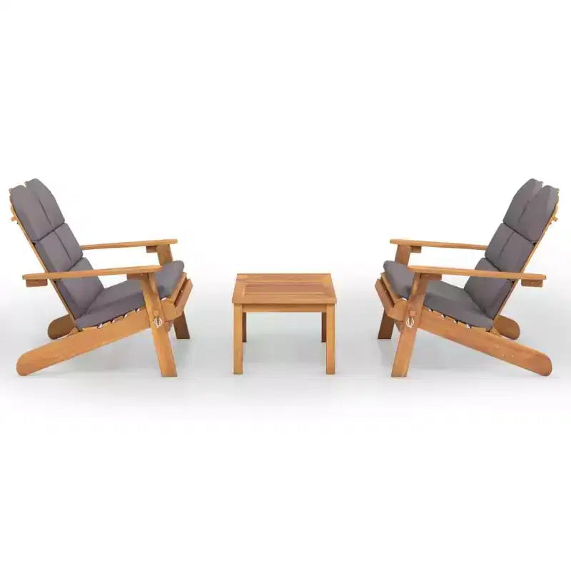 vidaXL Salon de jardin marron bois d'acacia massif Standard Pliable