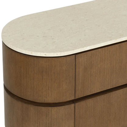 Cassettiera Sculptural in Marmo Organico con Ante e Cassetti - Camera da letto | Finitura Lucida