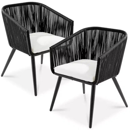 Lot de 2 chaises de salle à manger d'extérieur Best Choice Products, en osier tressé, capacité de 113 kg