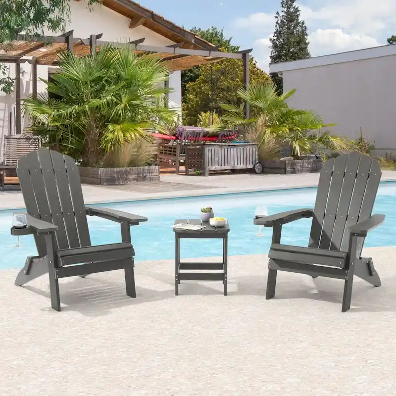 Bonosuki Set di 2 sedie Adirondack pieghevoli per patio e braciere