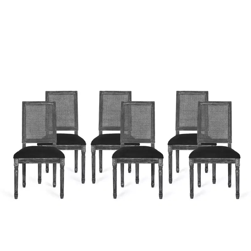 Lot de 6 chaises de salle à manger Regina en bois et cannage de style campagne française - Christopher Knight Home