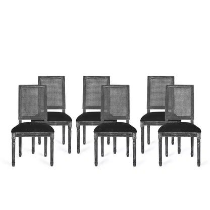 Lot de 6 chaises de salle à manger Regina en bois et cannage de style campagne française - Christopher Knight Home