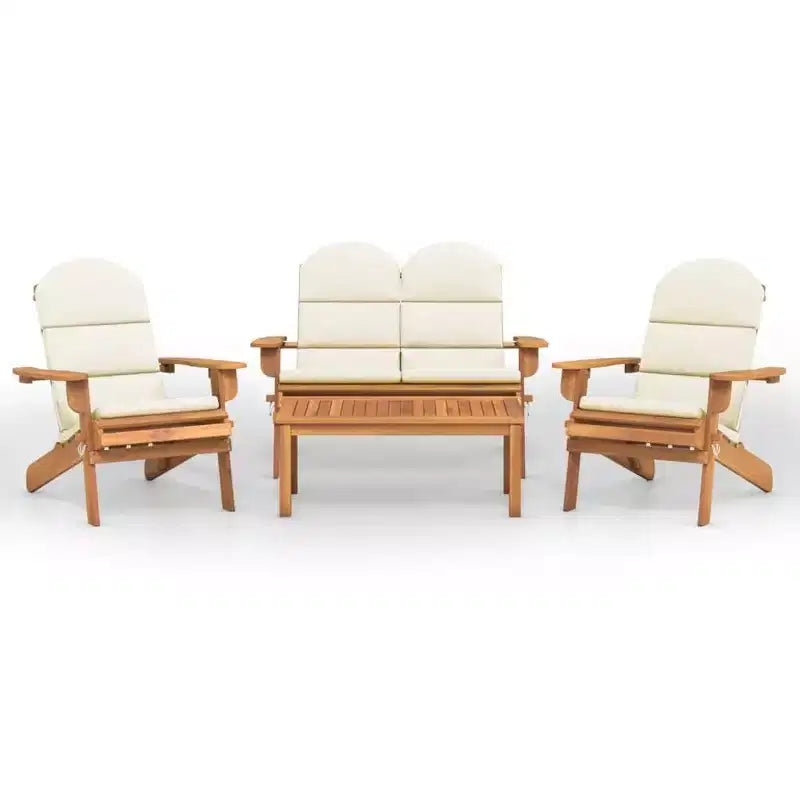 vidaXL Salon de jardin marron bois d'acacia massif Standard Pliable