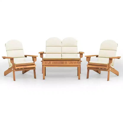 vidaXL Salon de jardin marron bois d'acacia massif Standard Pliable