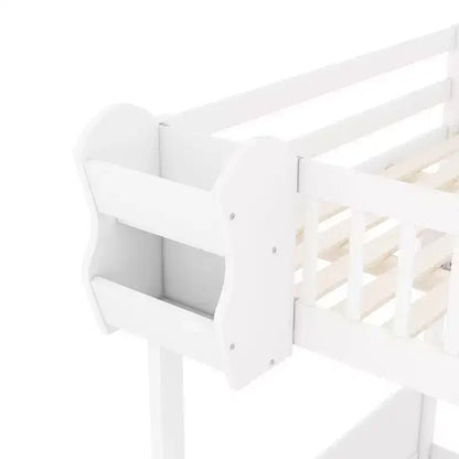 Letto a soppalco Queen Size con scaletta, armadio e scaffali - MDF, 295 kg