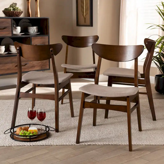 Set di 4 sedie da pranzo moderne e di transizione Parlin di metà secolo