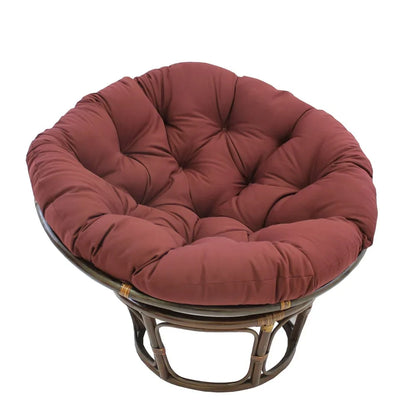 Poltrona Papasan Bali da 42 pollici in rattan con cuscino in twill