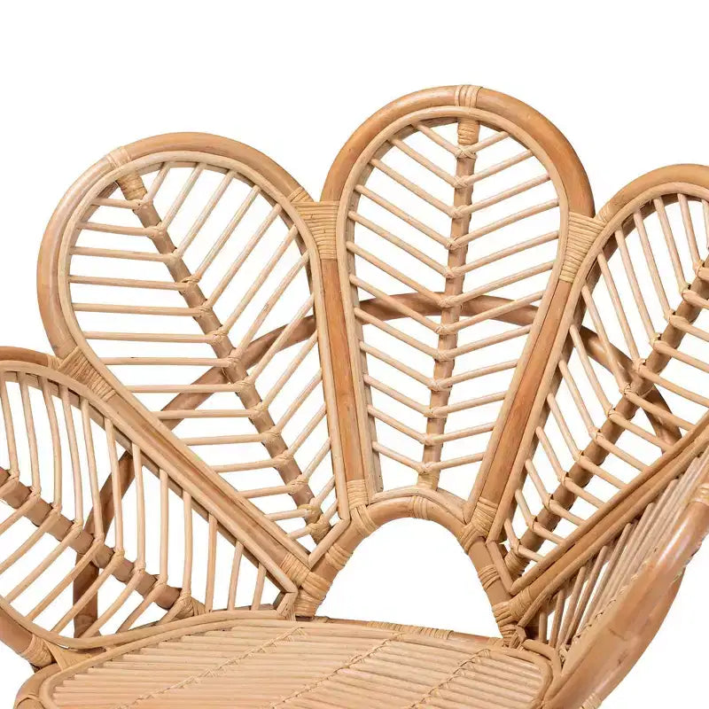 Poltrona Eliava Natural Rattan Flower Marrone Naturale: Vimini per Interni, Nessun Montaggio Richiesto