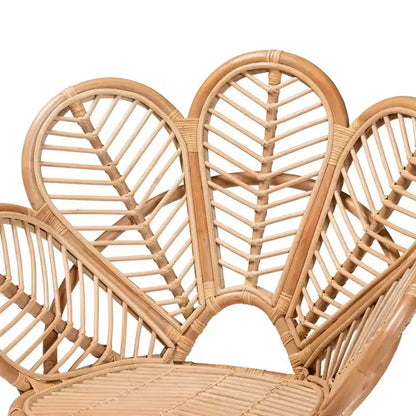 Poltrona Eliava Natural Rattan Flower Marrone Naturale: Vimini per Interni, Nessun Montaggio Richiesto
