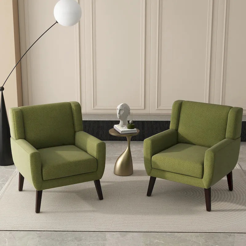 Fauteuil d'appoint en lin, à oreilles, lot de 2