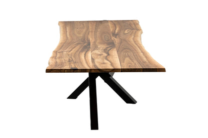 Table à manger en noyer avec pied araignée - Fabriquée à la main en bois massif - cette magnifique table en noyer avec pied araignée est une pièce maîtresse