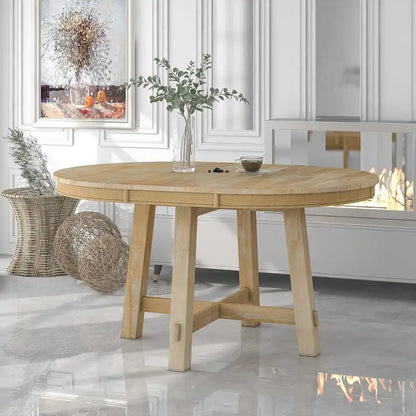 Tavolo da pranzo rotondo allungabile in legno con 16 inserti