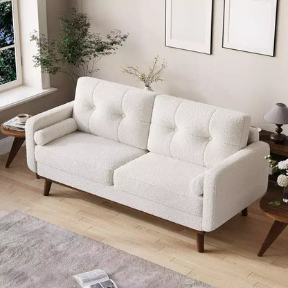 Canapé moderne 65, canapé rembourré 2 places avec accoudoirs larges, canapé profond pour salon, bureau, chambre à coucher, appartement