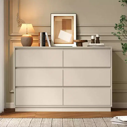 Cassettiera da 47 pollici a 6 cassetti per camera da letto con stazione di ricarica