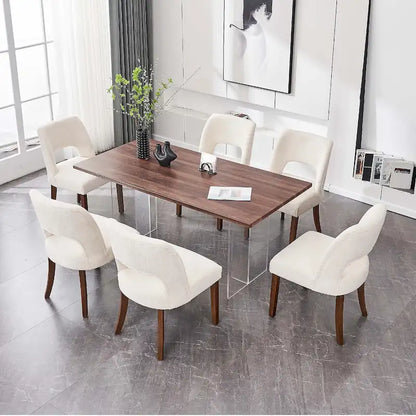 Set di 4 sedie da pranzo imbottite in tessuto
