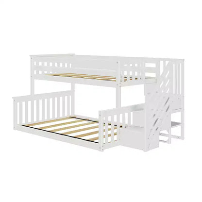 Max & Lily Letto a Castello Basso in Legno, da Una Piazza e Mezza a Due Piazze, per Bambini, con Scala