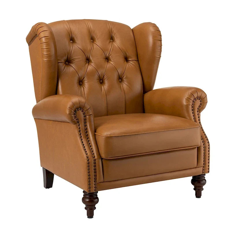 Fauteuil en cuir classique Alex avec clous décoratifs par HULALA HOME