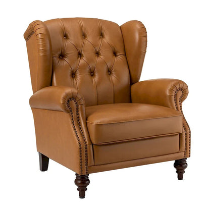 Fauteuil en cuir classique Alex avec clous décoratifs par HULALA HOME