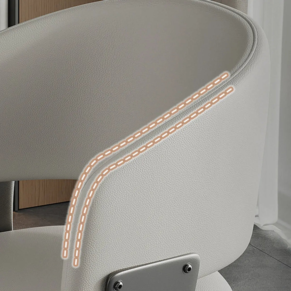 Sedia da pranzo moderna glamour rivestita in pelle