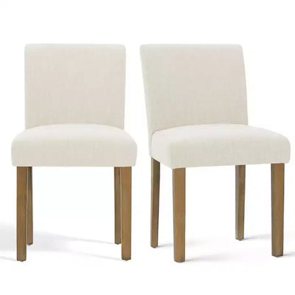 Set da pranzo da 9 pezzi con prolunga, include 6 sedie senza braccioli e 2 poltrone in lino neutro, gambe in legno massello, stile moderno-Panipeachy