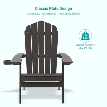 Bonosuki Set di 2 sedie Adirondack pieghevoli per patio e braciere