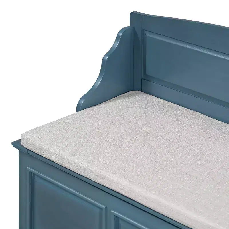 Panca scarpiera GDFStudio Ruth in stile moderno di metà secolo con vano portaoggetti nascosto e cuscino in lino