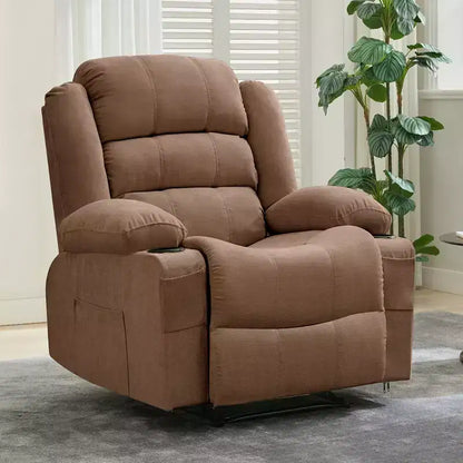 COZONY Poltrona reclinabile a dondolo ampia per adulti, poltrona lounge manuale oversize con braccioli, schienale, 2 portabicchieri e tasca laterale per soggiorno
