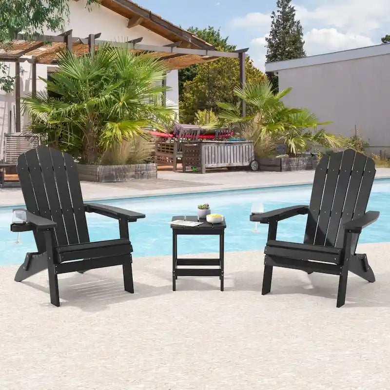Bonosuki Set di 2 sedie Adirondack pieghevoli per patio e braciere