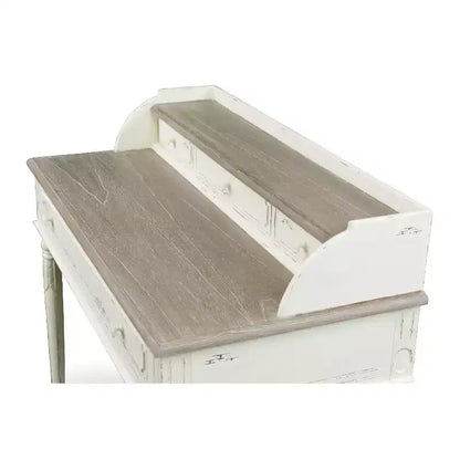 Bureau Anjou traditionnel français Blanc/Marron clair - Baxton Studio : 4 tiroirs, plateau en bois de mindi, mobilier de bureau à domicile